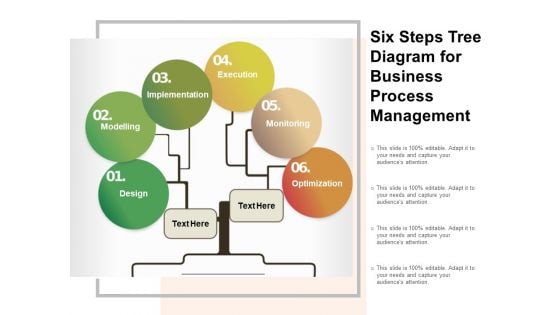 Six Steps Tree Diagram For Business Process Management Ppt PowerPoint Presentation Summary Graphics