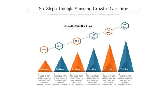 Six Steps Triangle Showing Growth Over Time Ppt PowerPoint Presentation Gallery Slide PDF