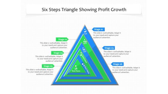 Six Steps Triangle Showing Profit Growth Ppt PowerPoint Presentation Gallery Visual Aids PDF