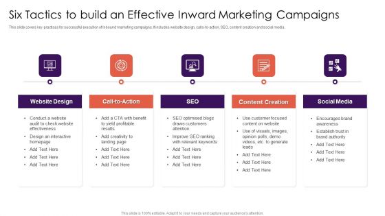 Six Tactics To Build An Effective Inward Marketing Campaigns Elements PDF Six Tactics To Build An Effective Inward Marketing Campaigns Elements PDF