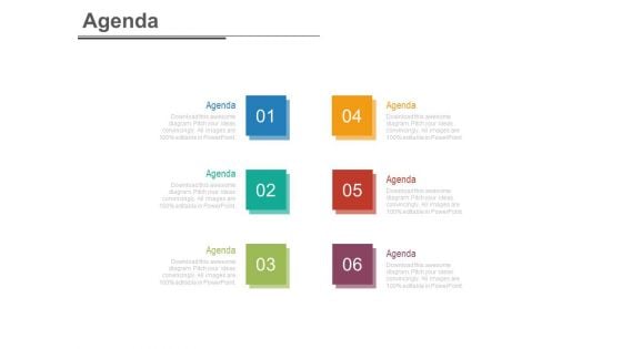 Six Tags For Business Agenda Analysis Powerpoint Slides