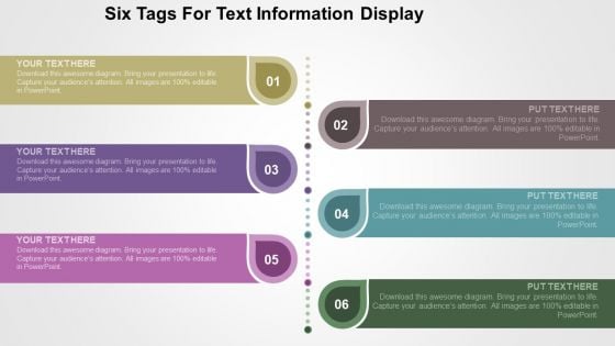Six Tags For Text Information Display PowerPoint Templates Six Tags For Text Information Display PowerPoint Templates