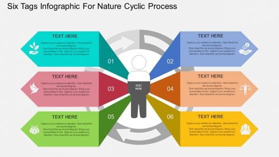 Six Tags Infographic For Nature Cyclic Process Powerpoint Template