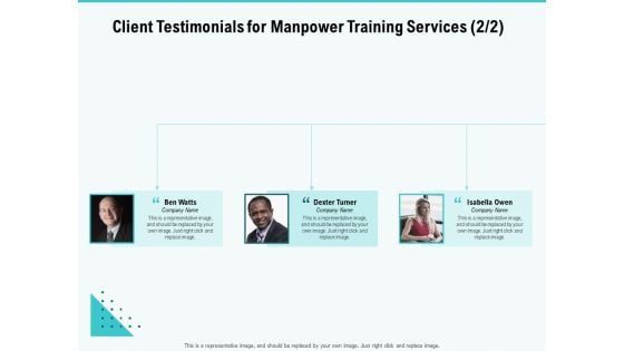 Skill Development Employee Training Client Testimonials For Manpower Training Services Demonstration PDF