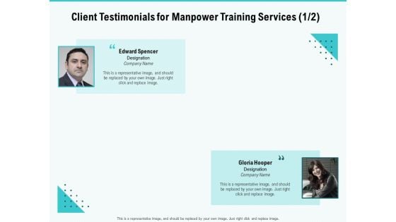 Skill Development Employee Training Client Testimonials For Manpower Training Services Representative Icons PDF