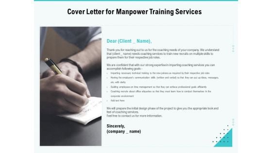 Skill Development Employee Training Cover Letter For Manpower Training Services Ideas PDF