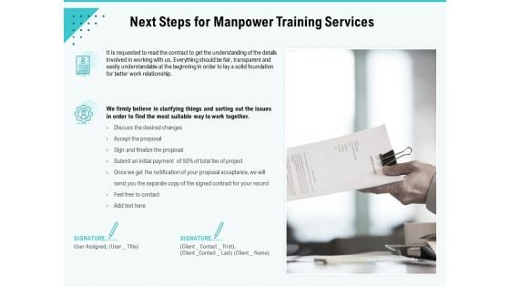 Skill Development Employee Training Next Steps For Manpower Training Services Graphics PDF Skill Development Employee Training Next Steps For Manpower Training Services Graphics PDF