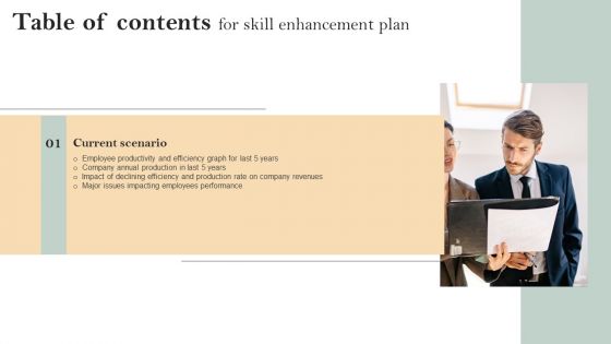 Skill Enhancement Plan Table Of Contents Summary PDF