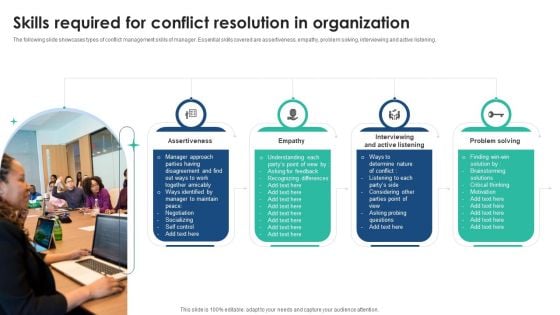 Skills Required For Conflict Resolution In Organization Brochure PDF