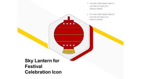 Sky Lantern For Festival Celebration Icon Ppt PowerPoint Presentation Gallery Picture PDF
