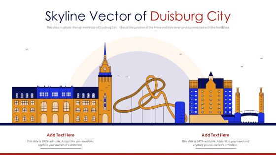 Skyline Vector Of Duisburg City PowerPoint Presentation PPT Template PDF