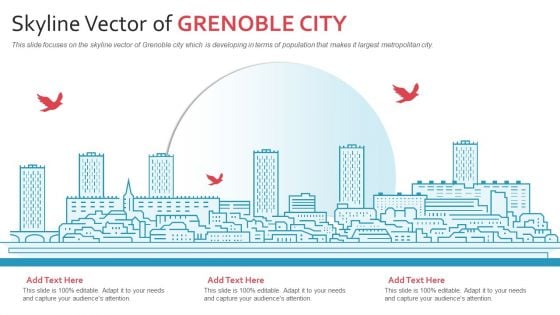 Skyline Vector Of Grenoble City PowerPoint Presentation Ppt Template PDF