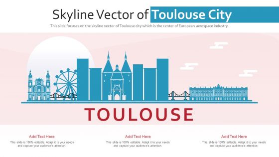 Skyline Vector Of Toulouse City PowerPoint Presentation Ppt Template PDF