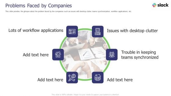 Slack Investor Pitch Deck Problems Faced By Companies Ppt Inspiration Themes PDF