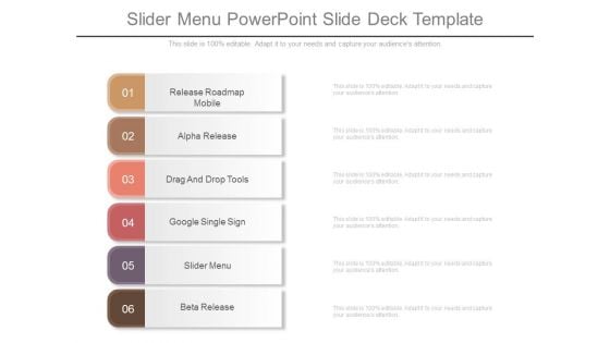 Slider Menu Powerpoint Slide Deck Template