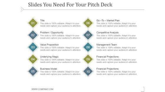 Slides You Need For Your Pitch Deck Ppt PowerPoint Presentation Example Slides You Need For Your Pitch Deck Ppt PowerPoint Presentation Example
