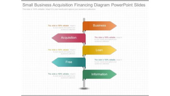 Small Business Acquisition Financing Diagram Powerpoint Slides