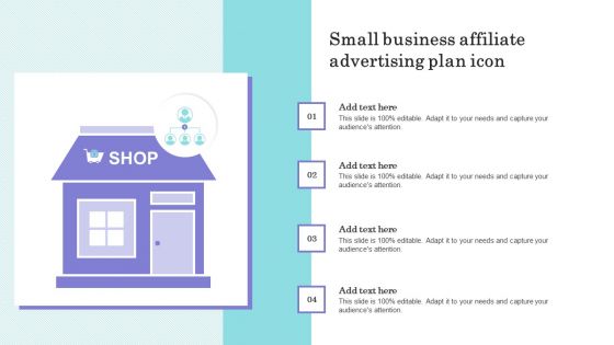 Small Business Affiliate Advertising Plan Icon Elements PDF