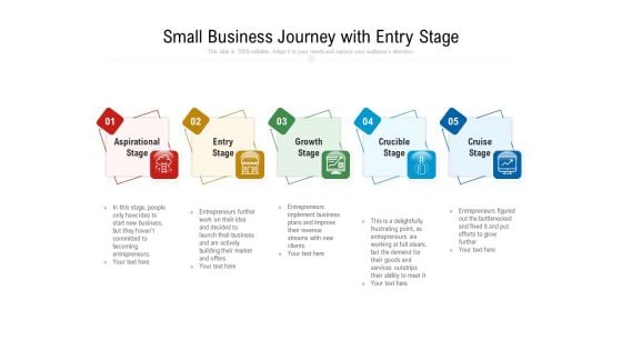 Small Business Journey With Entry Stage Ppt PowerPoint Presentation File Skills PDF