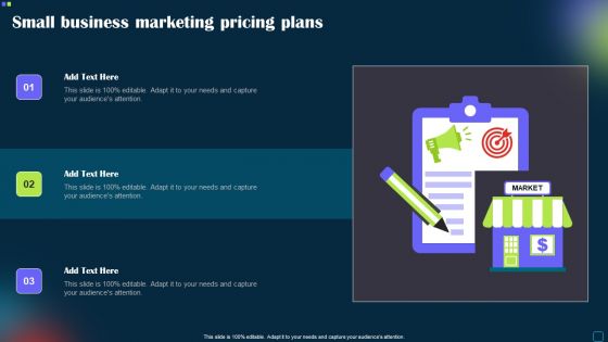 Small Business Marketing Pricing Plans Structure PDF