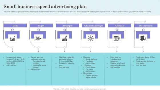 Small Business Speed Advertising Plan Infographics PDF