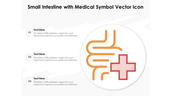 Small Intestine With Medical Symbol Vector Icon Ppt PowerPoint Presentation Summary Design Inspiration PDF