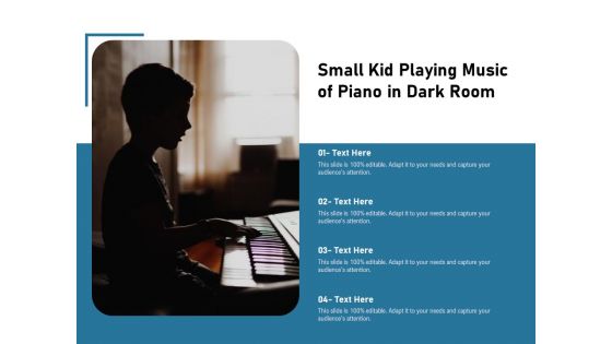 Small Kid Playing Music Of Piano In Dark Room Ppt PowerPoint Presentation Gallery Portrait PDF