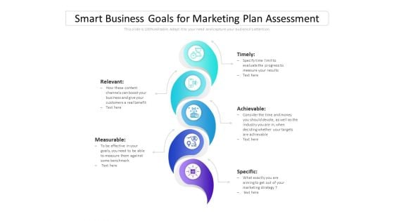 Smart Business Goals For Marketing Plan Assessment Ppt PowerPoint Presentation Gallery Example Topics PDF