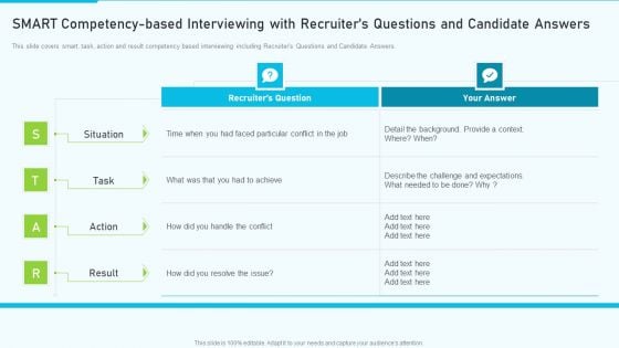 Smart Competency Based Interviewing With Recruiters Questions And Candidate Answers Rules PDF