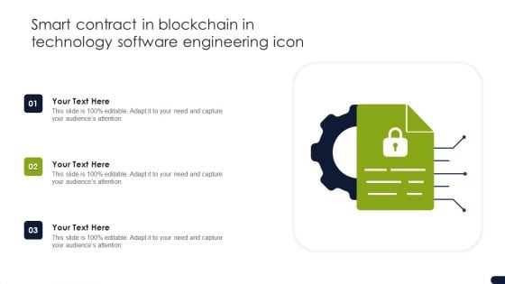 Smart Contract In Blockchain In Technology Software Engineering Icon Graphics PDF