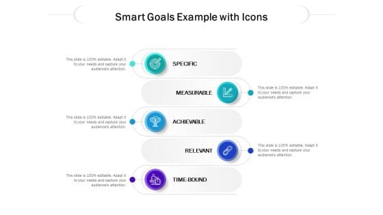 Smart Goals Example With Icons Ppt PowerPoint Presentation Infographic Template Example 2015 PDF