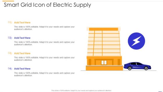 Smart Grid Icon Of Electric Supply Background PDF