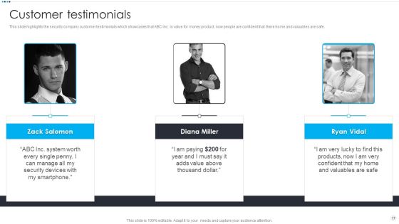 Smart Home Security Solutions Company Profile Ppt PowerPoint Presentation Complete Deck With Slides Slide17