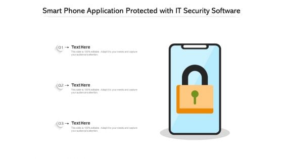 Smart Phone Application Protected With IT Security Software Ppt PowerPoint Presentation File Graphic Images PDF