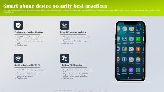 Smart Phone Device Security Best Practices Structure PDF