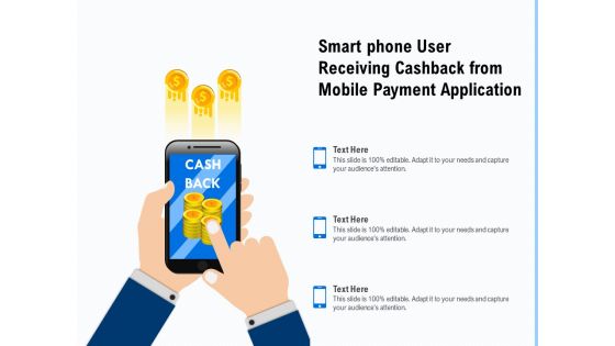 Smart Phone User Receiving Cashback From Mobile Payment Application Ppt PowerPoint Presentation File Grid PDF