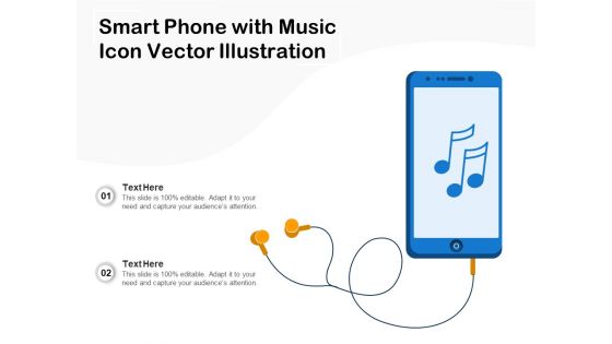 Smart Phone With Music Icon Vector Illustration Ppt PowerPoint Presentation Visual Aids Example 2015 PDF