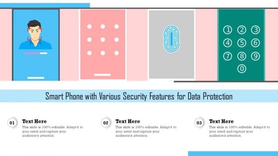 Smart Phone With Various Security Features For Data Protection Ppt Outline Gallery PDF