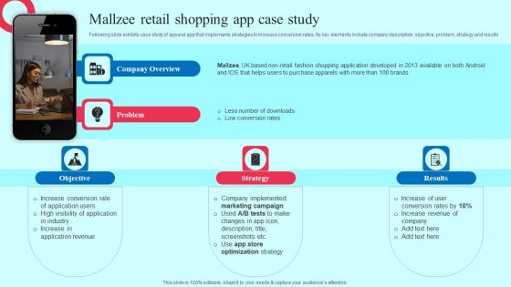 Smartphone Application User Acquisition Techniques Mallzee Retail Shopping App Case Study Infographics PDF
