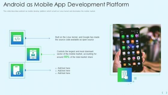 Smartphone Operating System Development IT Android As Mobile App Development Platform Icons PDF