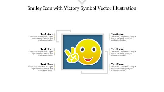 Smiley Icon With Victory Symbol Vector Illustration Ppt PowerPoint Presentation File Elements PDF