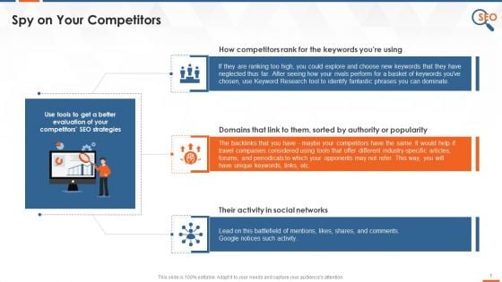 Sneak Peak Into Your Competitors SEO Strategy For Travel Industry Training Ppt