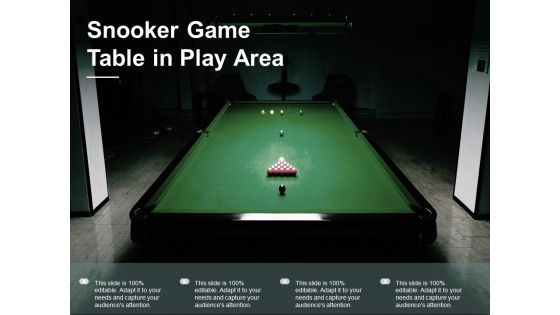 Snooker Game Table In Play Area Ppt PowerPoint Presentation Portfolio Professional Cpb