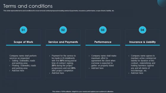 Snow Blowing Service Agreement Proposal Terms And Conditions Themes PDF