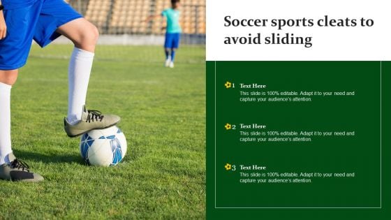 Soccer Sports Cleats To Avoid Sliding Ppt PowerPoint Presentation Gallery Skills PDF