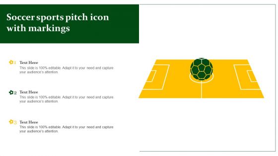 Soccer Sports Pitch Icon With Markings Ppt PowerPoint Presentation Gallery Portrait PDF