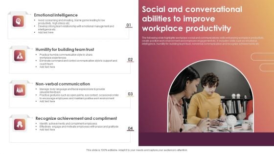 Social And Conversational Abilities To Improve Workplace Productivity Guidelines PDF