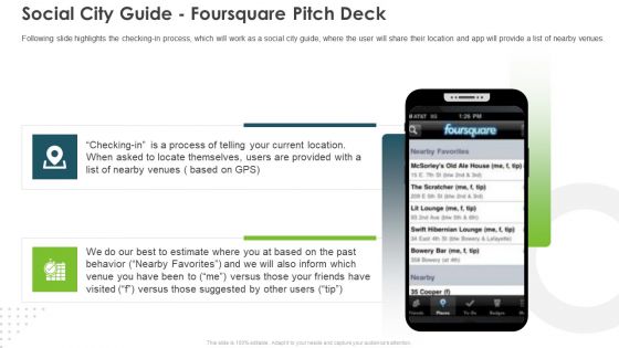 Social City Guide Foursquare Pitch Deck Ppt Inspiration Graphics Design PDF