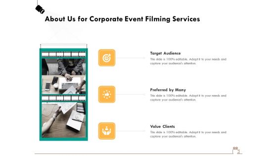 Social Gathering Movie Making About Us For Corporate Event Filming Services Formats PDF