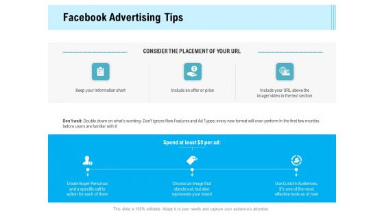 Social Media Advertisement Facebook Advertising Tips Ppt Outline Layout PDF